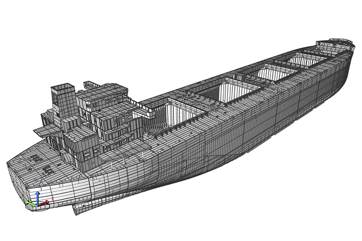 3D model of hull