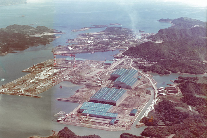 Oshima Shipyard started with steel cutting